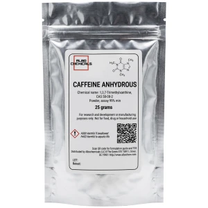 Caffeine Anhydrous, 25 grams