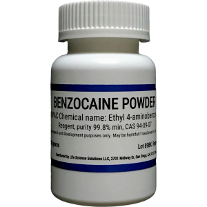 Benzocaine powder, 99.9%, 25 grams