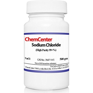 Sodium Chloride (Salt), High Purity Crystals, 99.9% min, 500 grams