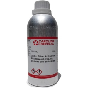 Diethyl Ether 500mL, Anhydrous, ACS Reagent, ≥99.0%, contains BHT as inhibitor