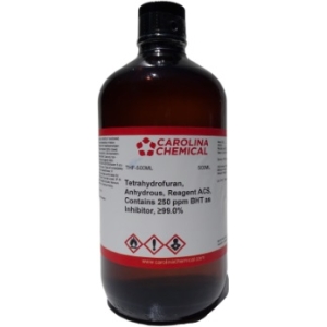 Tetrahydrofuran 500mL, Anhydrous, Reagent ACS, Contains 250 ppm BHT as Inhibitor, ≥99.0%