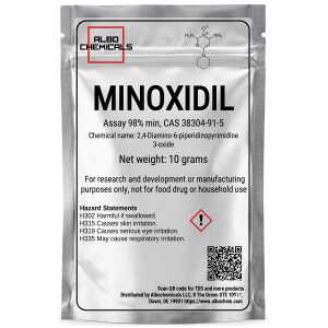 Minoxidil powder, 10 grams, CAS 38304-91-5