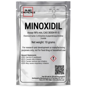Minoxidil powder, 10 grams, CAS 38304-91-5