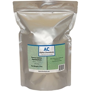 Alpha Chemicals Ferrous Sulfate Heptahydrate, 20% Iron, Very Soluble, 5 Lb
