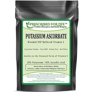 Potassium Ascorbate - Blended USP Buffered Vitamin C Powder - 20% K / 60% Ascorbic Acid, 12 oz