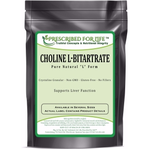 Choline L-Bitartrate - 100% Pure Natural L Form Powder, 12 oz