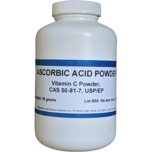 Ascorbic Acid (Vitamin C) Powder, USP/EP, 25 Grams