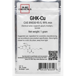 GHK-Cu, Copper Peptide Powder, 99% min, 1 gram, CAS 89030-95-5