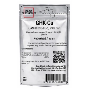 GHK-Cu Powder (Copper(II) glycyl-L-histidyl-L-lysinate) – ≥99% Purity – 1 gram