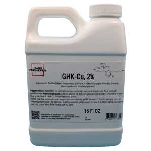 GHK-Cu 2% Solution (16 oz) - Copper Peptide Raw Ingredient for Cosmetics & DIY Serum Making