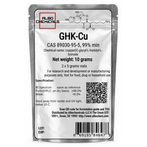 GHK-Cu Powder (Copper(II) glycyl-L-histidyl-L-lysinate) – ≥99% Purity – 10 grams