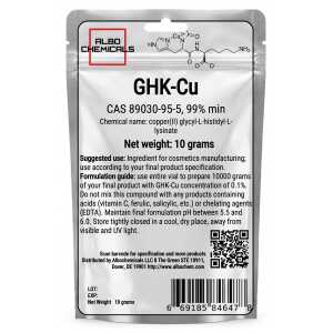 GHK-Cu Raw Powder (Copper(II) glycyl-L-histidyl-L-lysinate) – ≥99% Purity – 10 grams